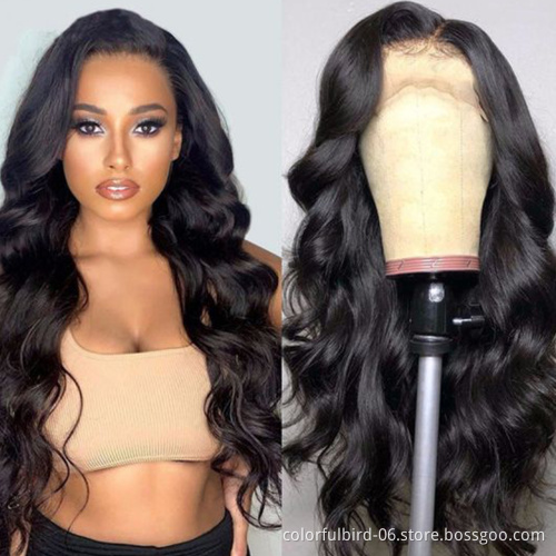 Wholesale Indian Remy Human Hair Wig with Closure Brazilian lace Closure front Wig 5*5 loose body Wave human hair wig